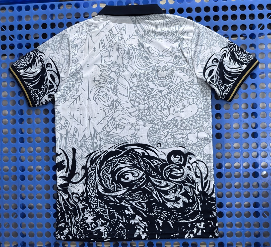 2024 Real Madrid Spray Dragon Edition POLO White - Image 2