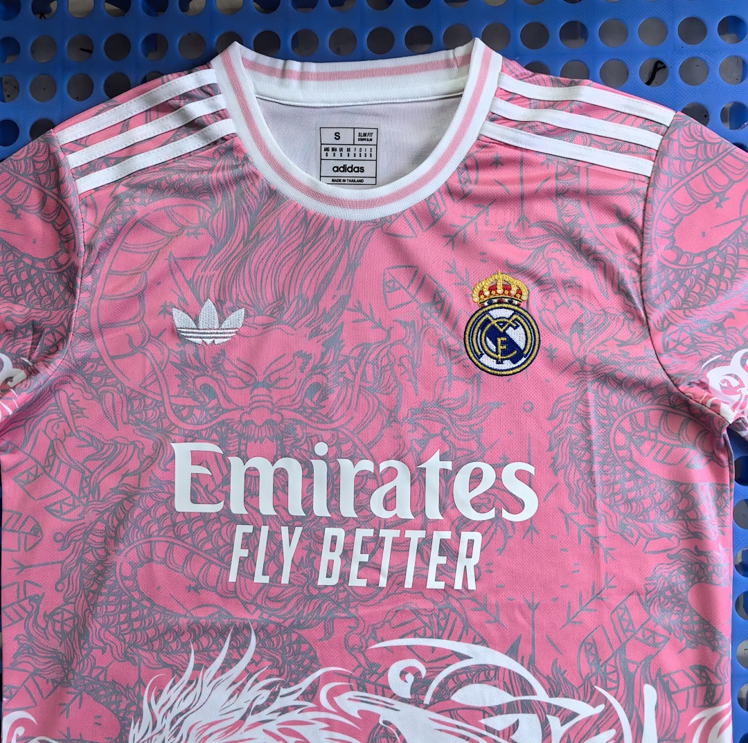 Real Madrid Pink White Dragon T-Shirt - Image 3