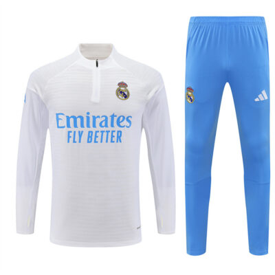 2526 Real Madrid white with light blue [player version] AD on the left and right cuffs