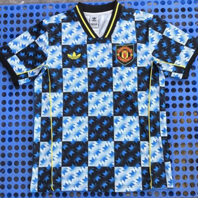 2025 Manchester United retro T-shirt plaid version S-4XL