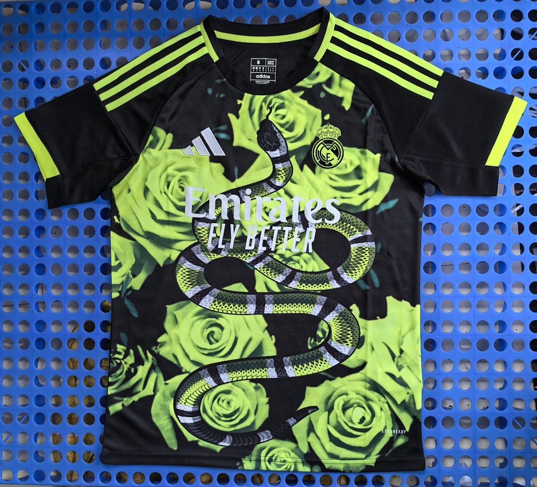 2025 Real Madrid Fluorescent Green Rose Snake Special Edition