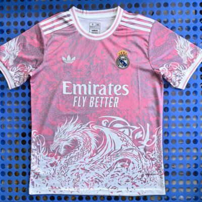 Real Madrid Pink White Dragon T-Shirt