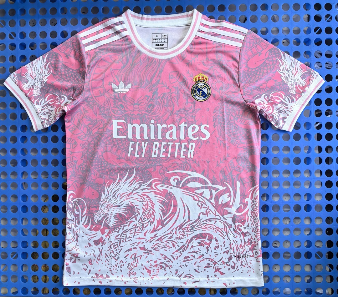 Real Madrid Pink White Dragon T-Shirt