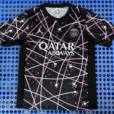 2025 Paris pre-game training uniform black and pink